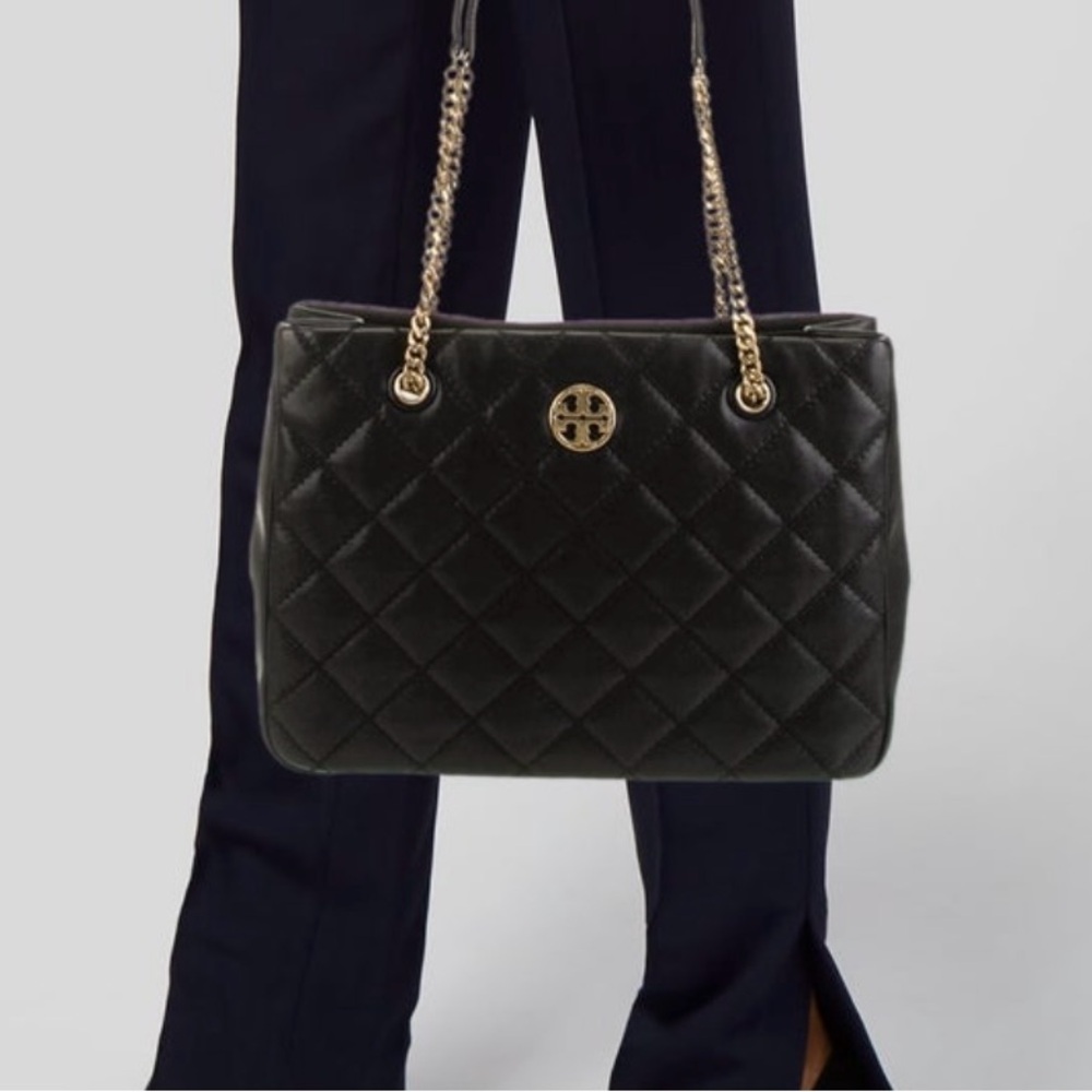 NWOT Black Quilted Tote Bag